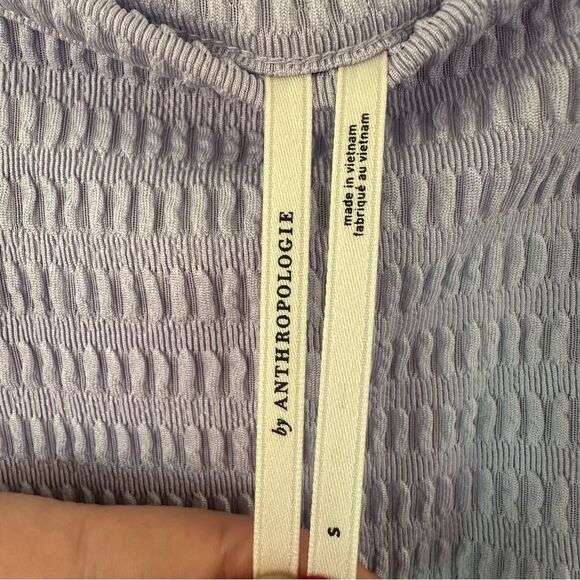 Anthropologie Balloon Sleeve Smocked Top Blouse Women’s Small S Purple - Picture 6 of 11